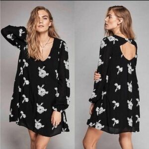 Gray floral BOHO dress